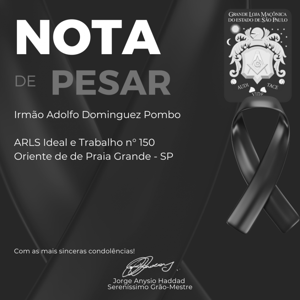 Nota de Pesar Irmão Adolfo Dominguez Pombo