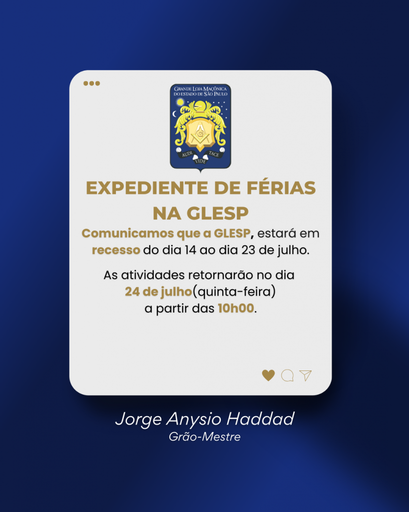 Expediente de férias na GLESP