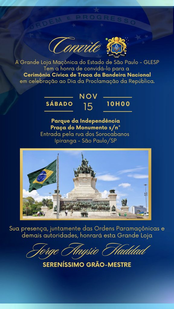 Convite Cerimônia Cívica de Troca da Bandeira Nacional