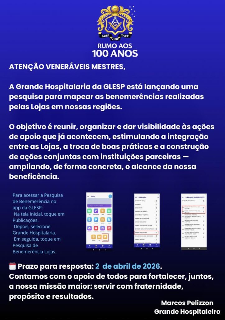 ATENÇÃO VENERÁVEIS MESTRES!