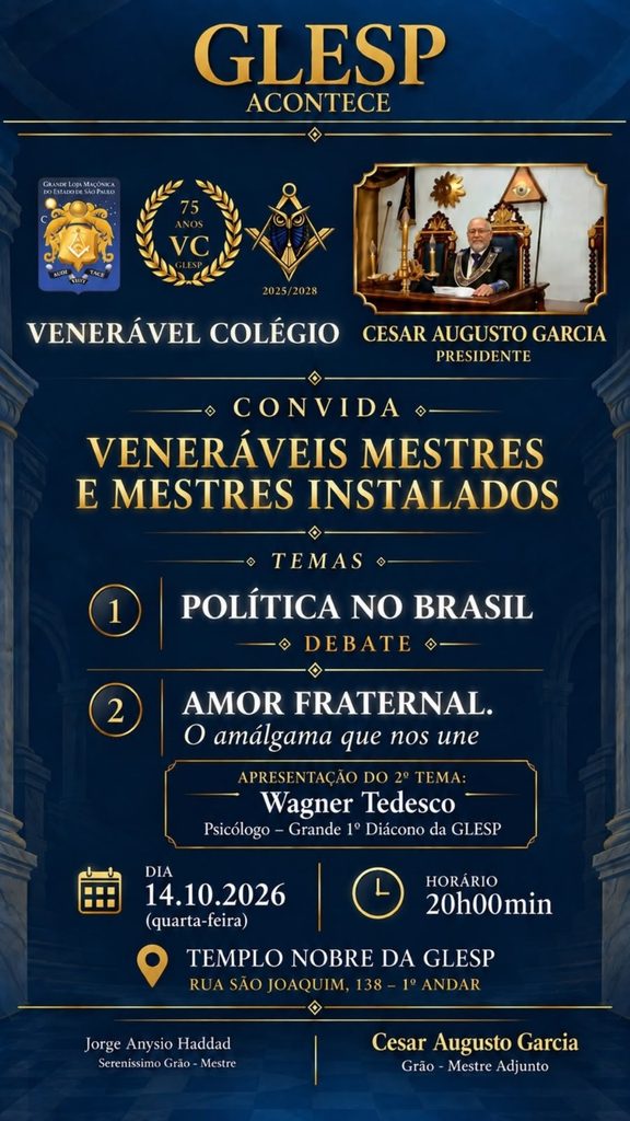 Sessão do Venerável Colégio – Gestão 2025/2028